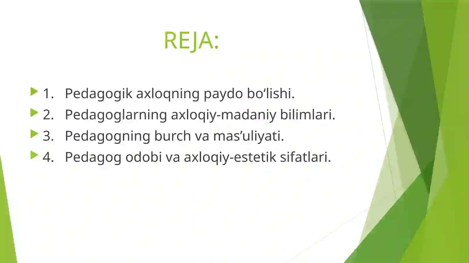 PEDAGOGLARNING AXLOQIY-MADANIY BILIMLARI 2