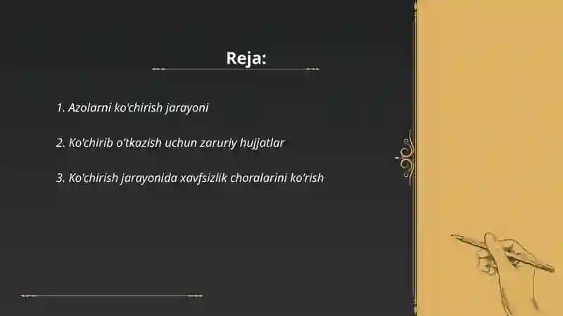 Azolarni kuchirib utkazish yullari bilan tanishish 2