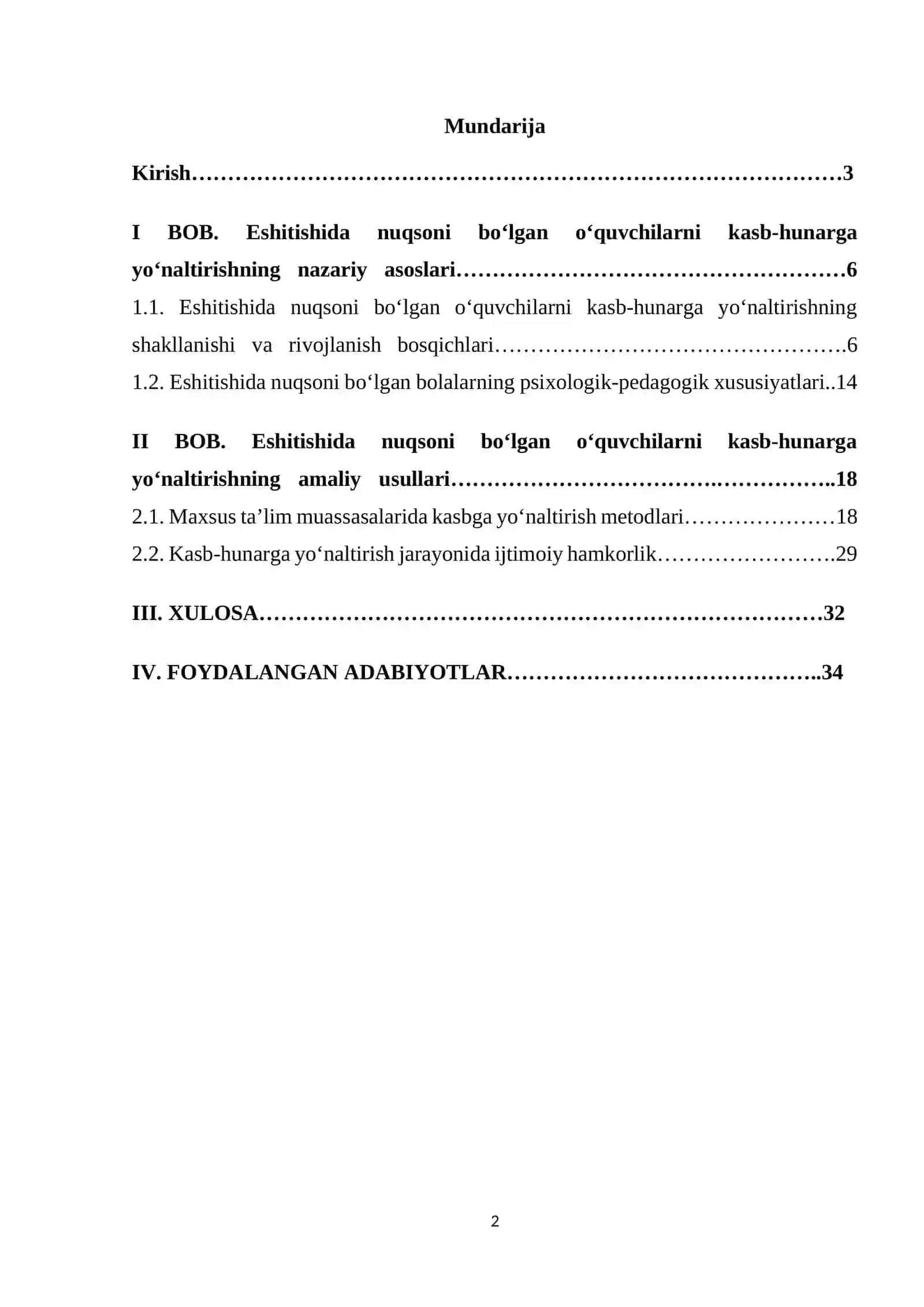 Eshitishida nuqsoni bo‘lgan o‘quvchilarni kasb-hunarga yo‘naltirish. 2