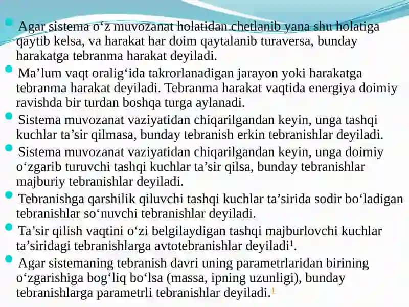 Mexanik tebranishlar va to'lqinlar 2