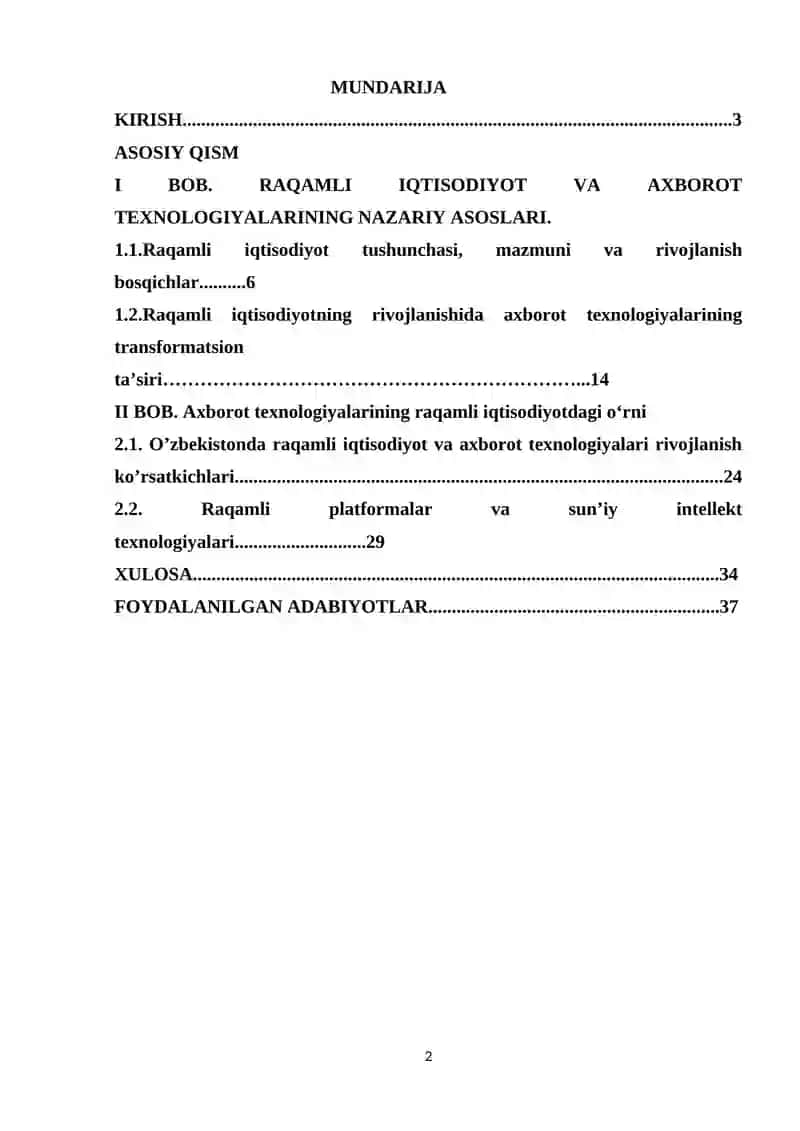RAQAMLI IQTISODIYOT VA AXBOROT TEXNOLOGIYALARINING NAZARIY ASOSLARI 2
