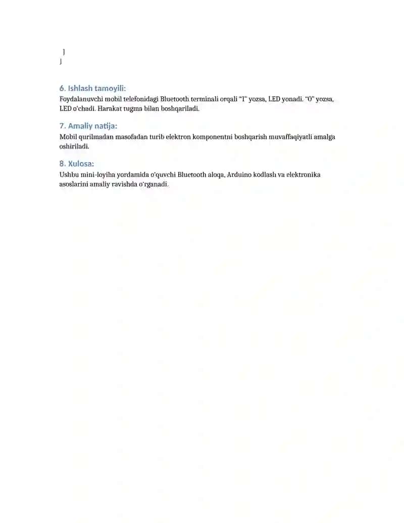 Bluetooth orqali LED chiroqni Android telefondan tugma yordamida boshqarish 2