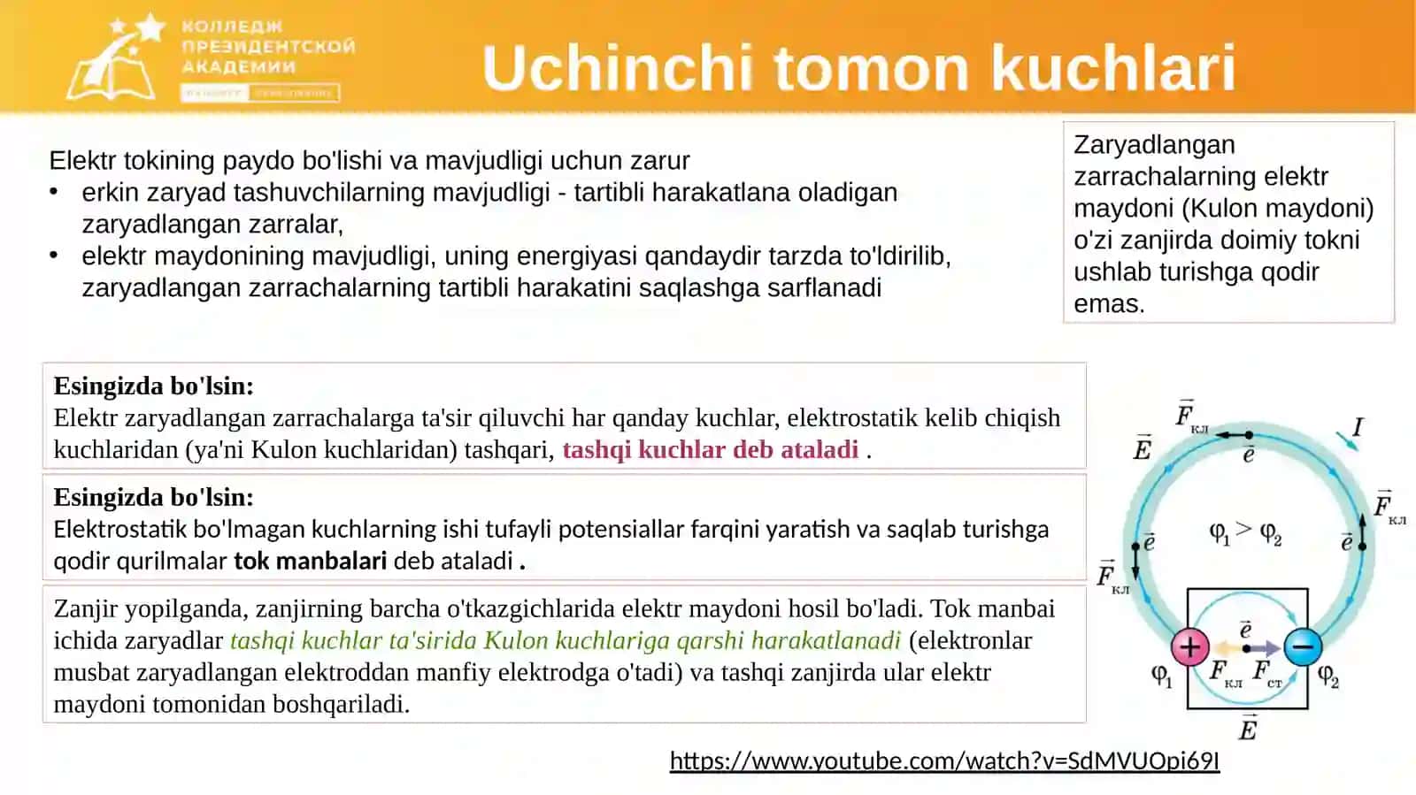 Tok manbaining elektryurituvchikuchi(EYK) 2