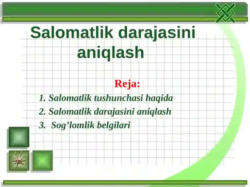 Salomatlikdarajasinianiqlash 2