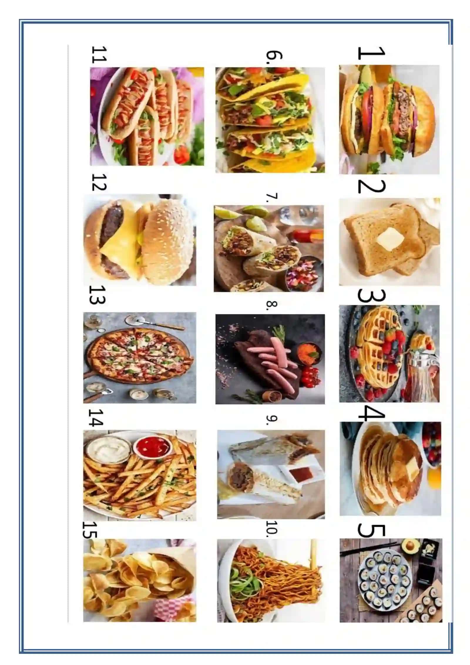 ENGLISH MEALS CROSSWORD 2