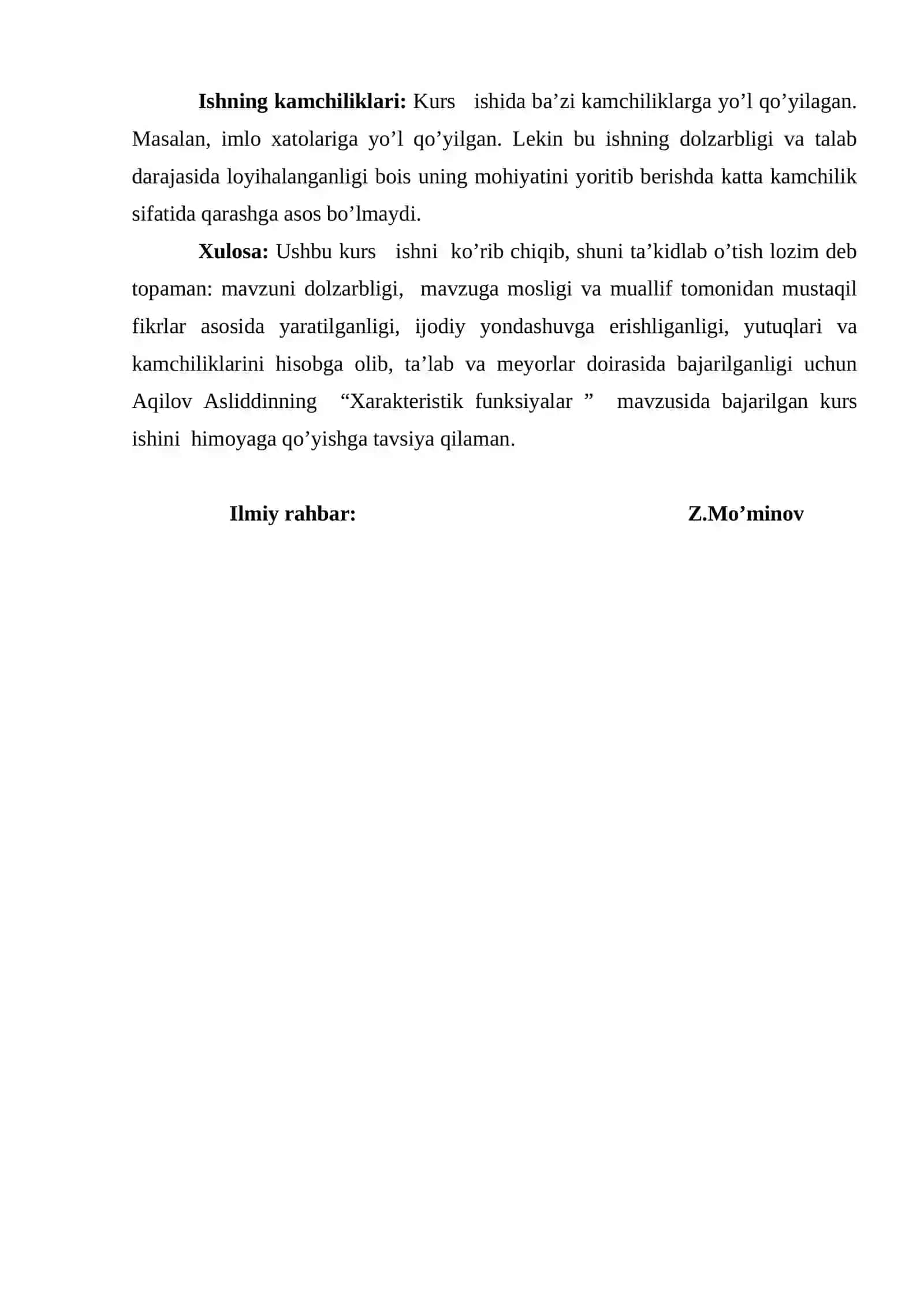 "Xarakteristik funksiyalar" 2