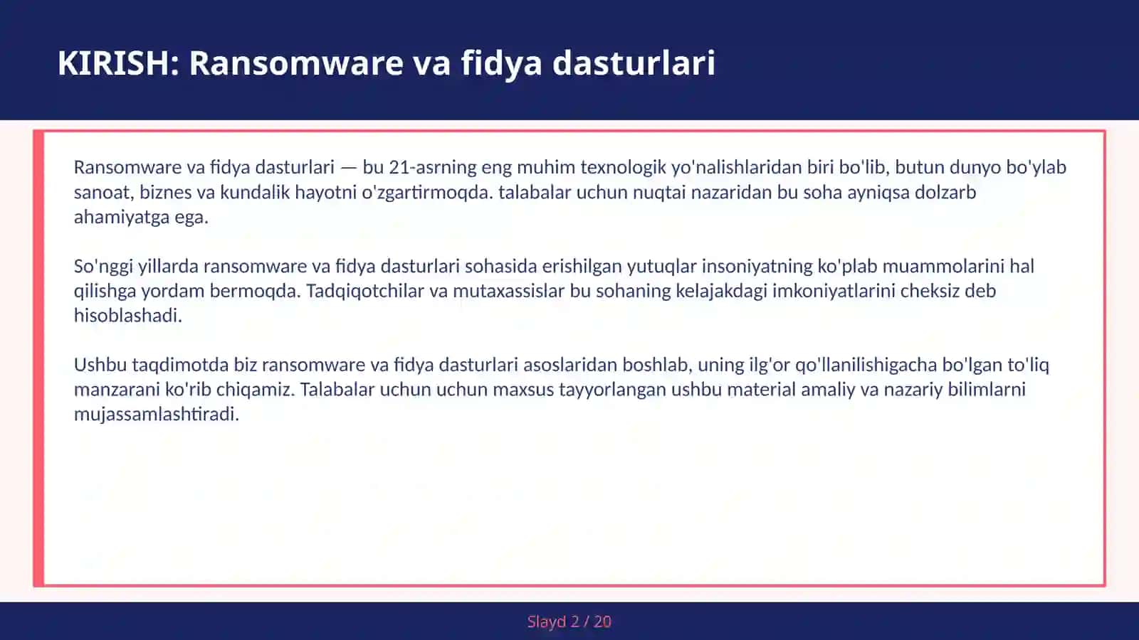 RANSOMWARE VA FIDYA DASTURLARI 2