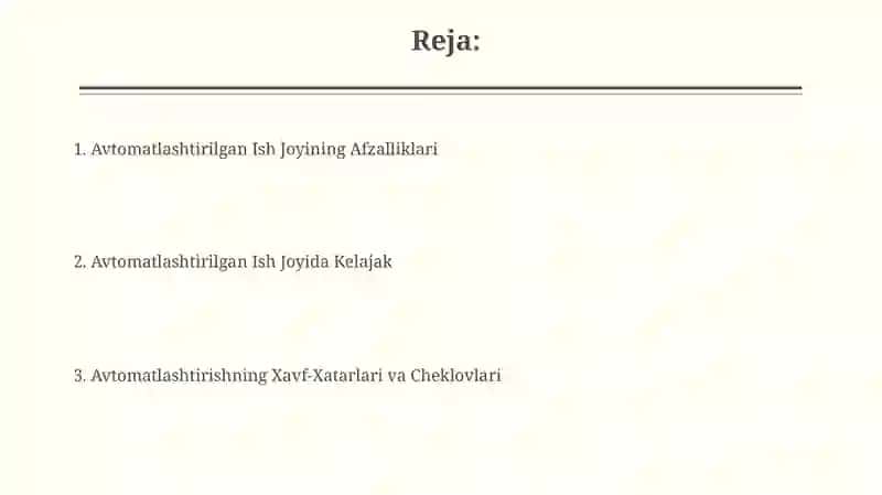 Avtomatlashtirilgan ish joyi 2