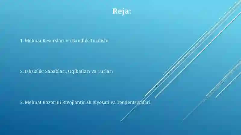 Ishchi kuchi,uning bandligi va ishsizlik 2