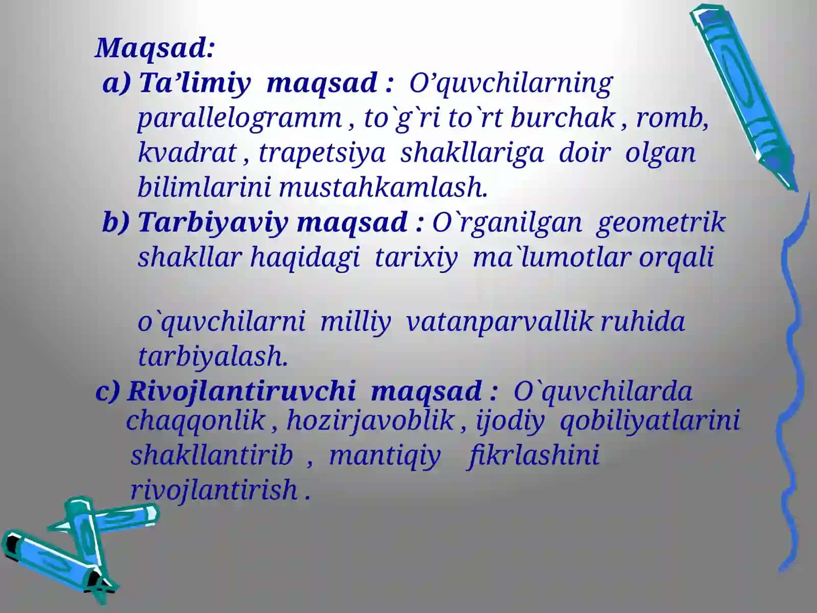 Geometrik shakllarning perimetri va yuzini hisoblashga doir masalalar 2
