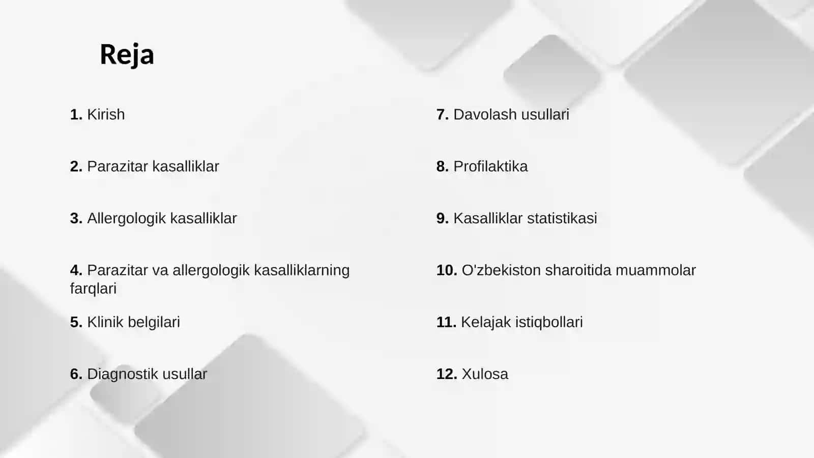 Parazitar va allergologik kasalliklarni ajratish 2