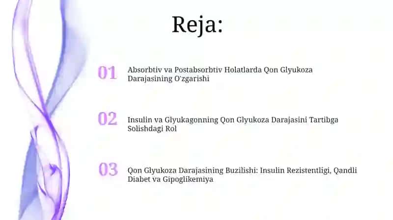 Absorbtiv va Postabsorbtiv Holatlarda Qon Glyukoza Darajasining O'zgarishi 2
