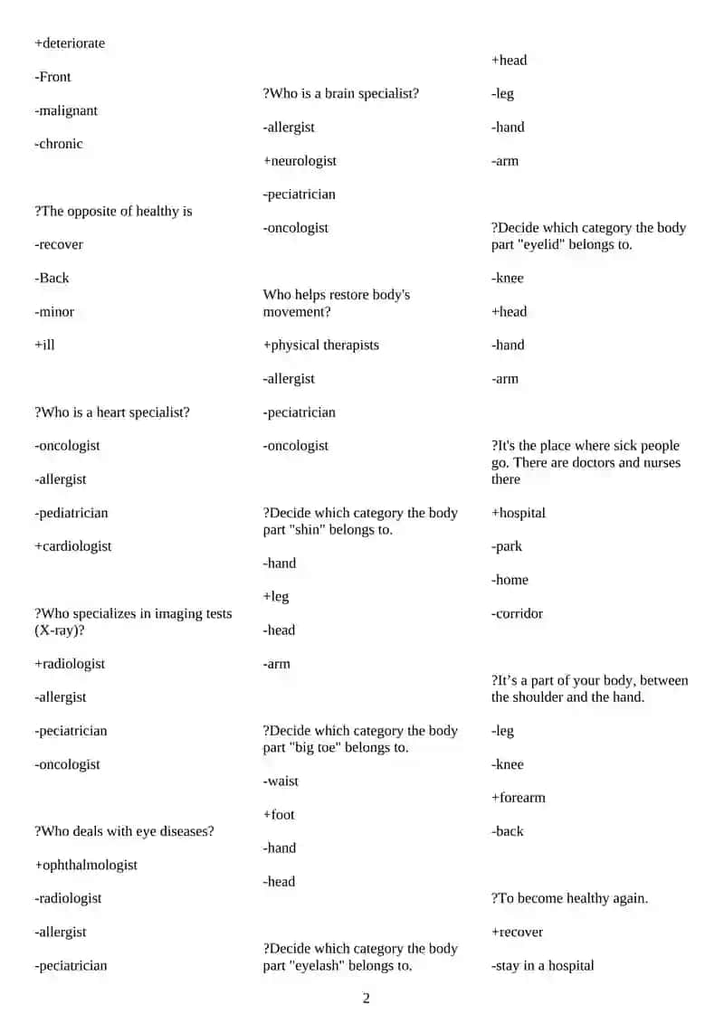 Plural Forms Quiz 2
