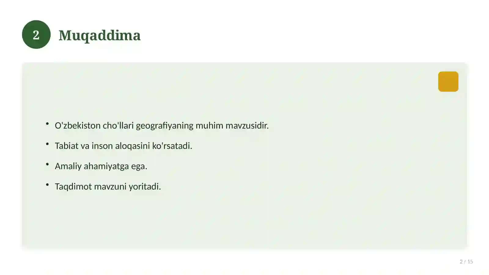 O'zbekiston cho'llarining umumiy tabiiy-geografik xususiyatlari 2