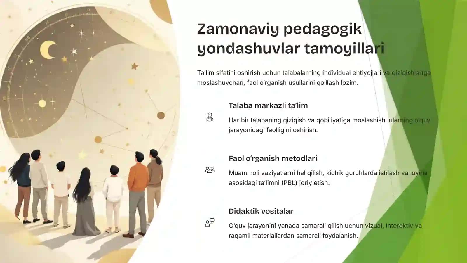 Zamonaviy pedagogik yondashuvlar tamoyillari 2