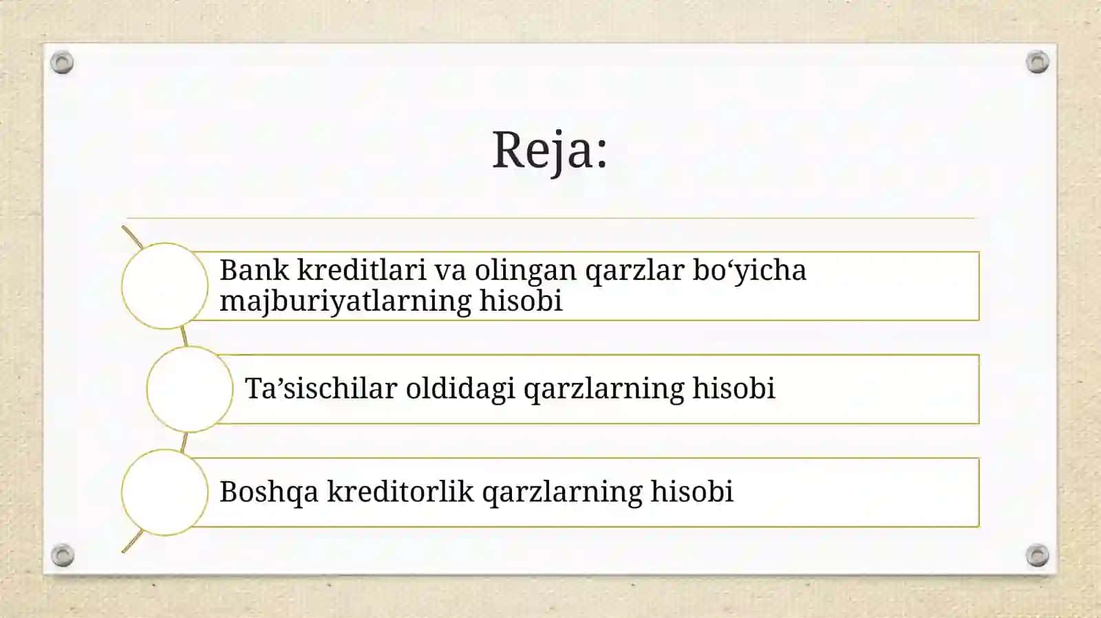 Turlikreditorlik qarzlarning hisobi 2