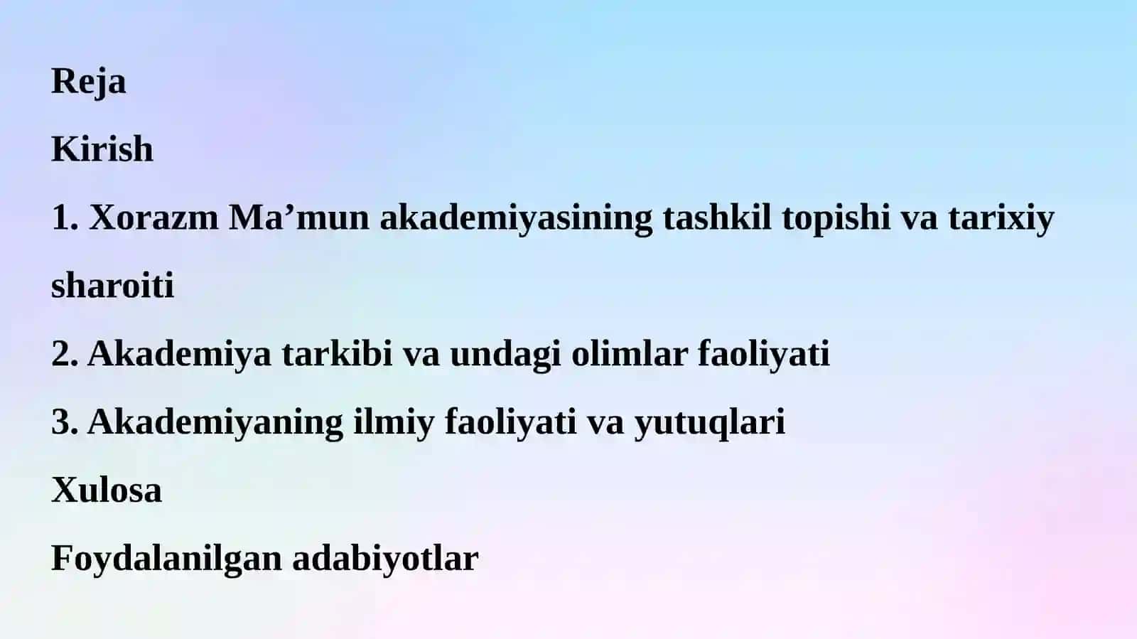 Xorazm Ma’mun akademiyasi va uning faoliyati 2