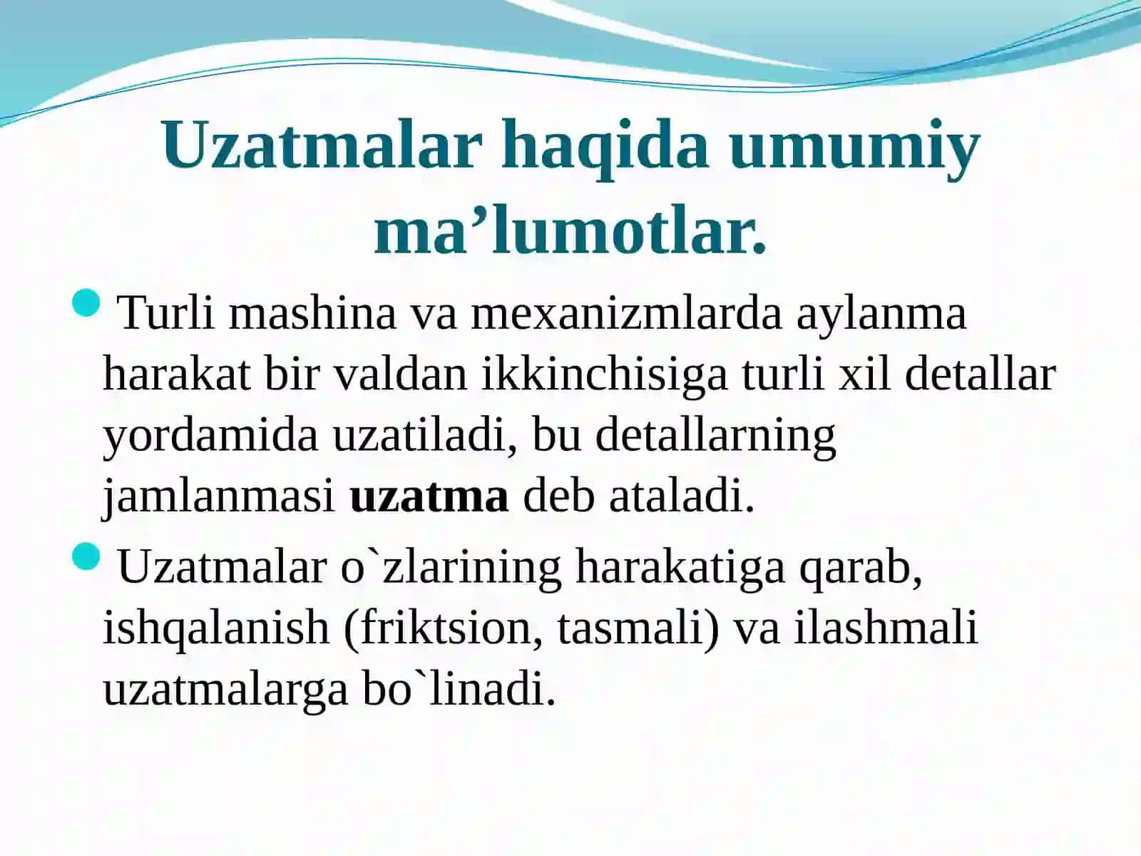 Uzatuvchi mexanizmlar 2