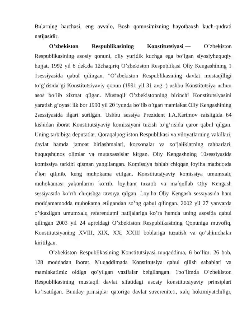 O‘zbekiston Respublikasi Konstitutsiyasi 2