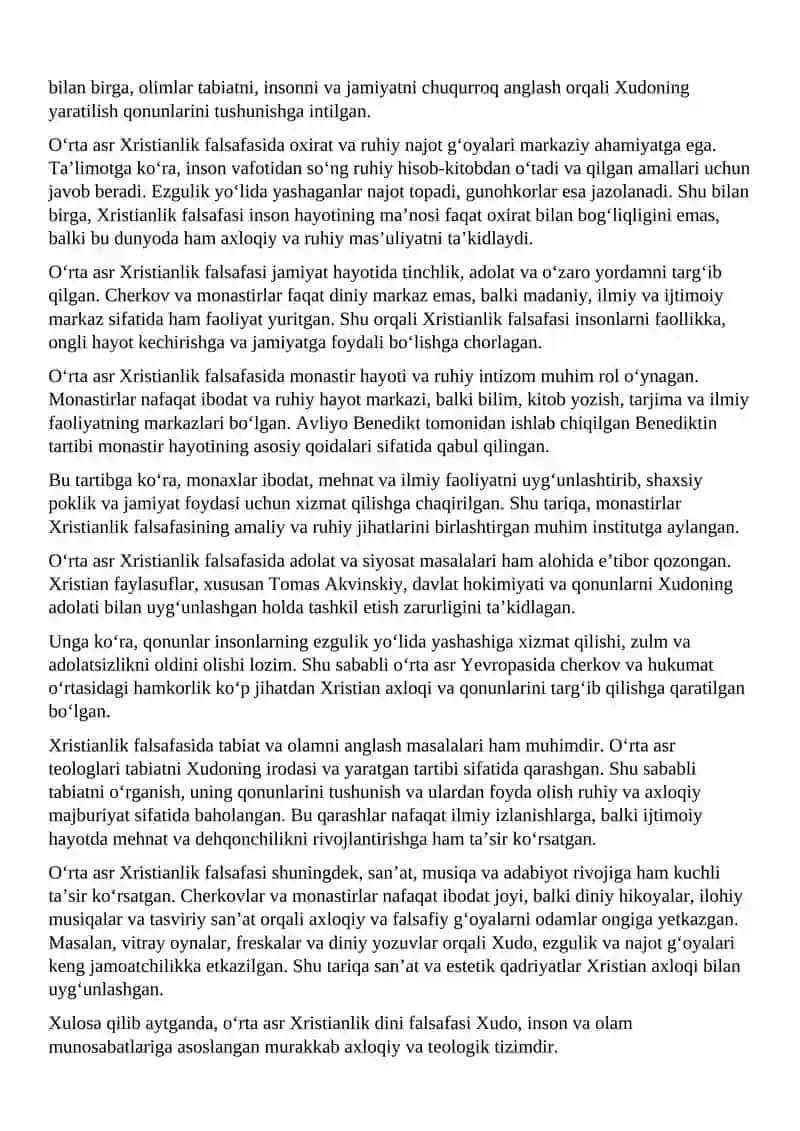 O‘rta asr Xristianlik dini falsafasi 2