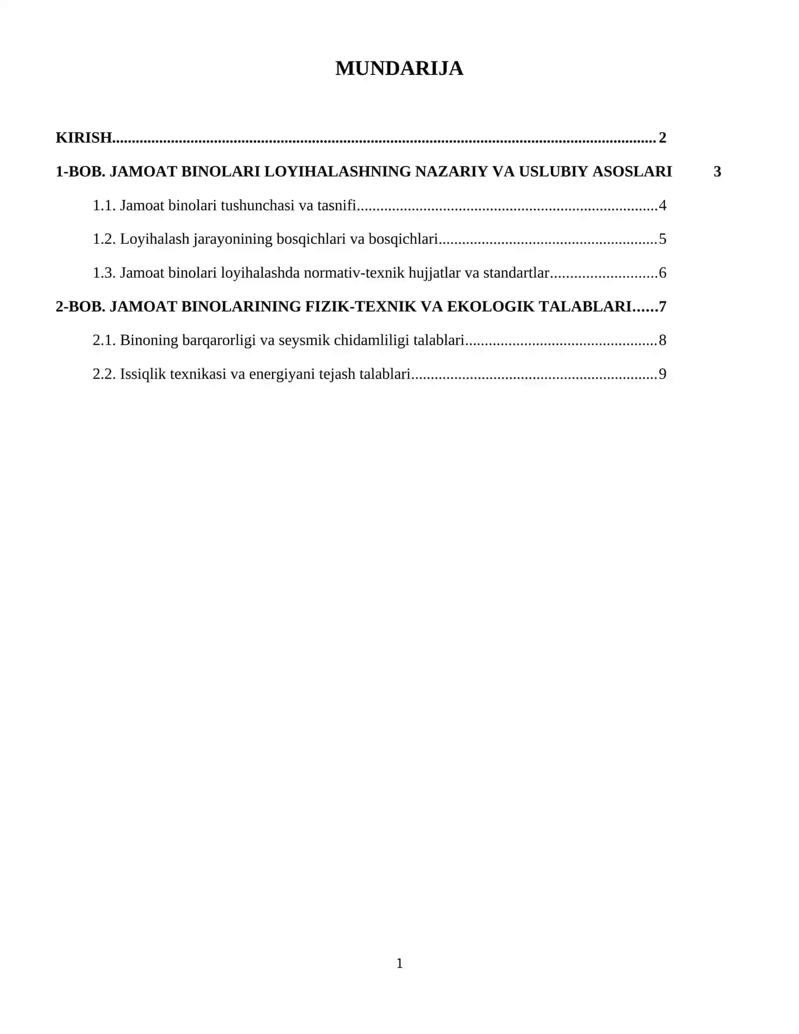 Jamoat binolari loyihalashning fizik texnik asoslari 2