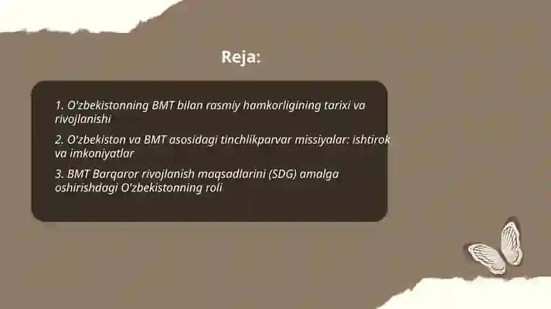 O'zbekistonning xalqaro tashkilotlar bilan hamkorlik aloqalari 2