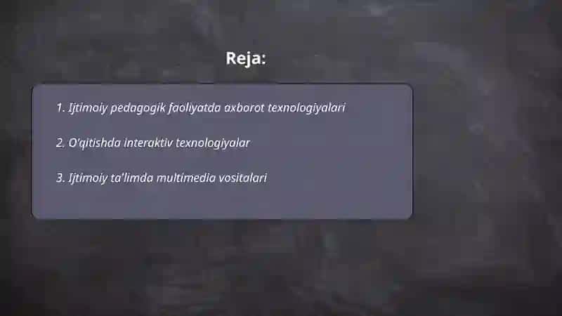 Ijtimoiy pedagogik faoliyatda texnalogiyalar 2