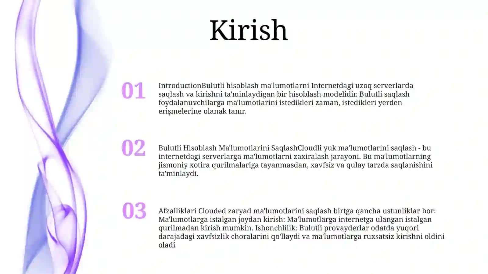 Bulutli Hisoblash Ma’Lumotlarni Saqlash 2