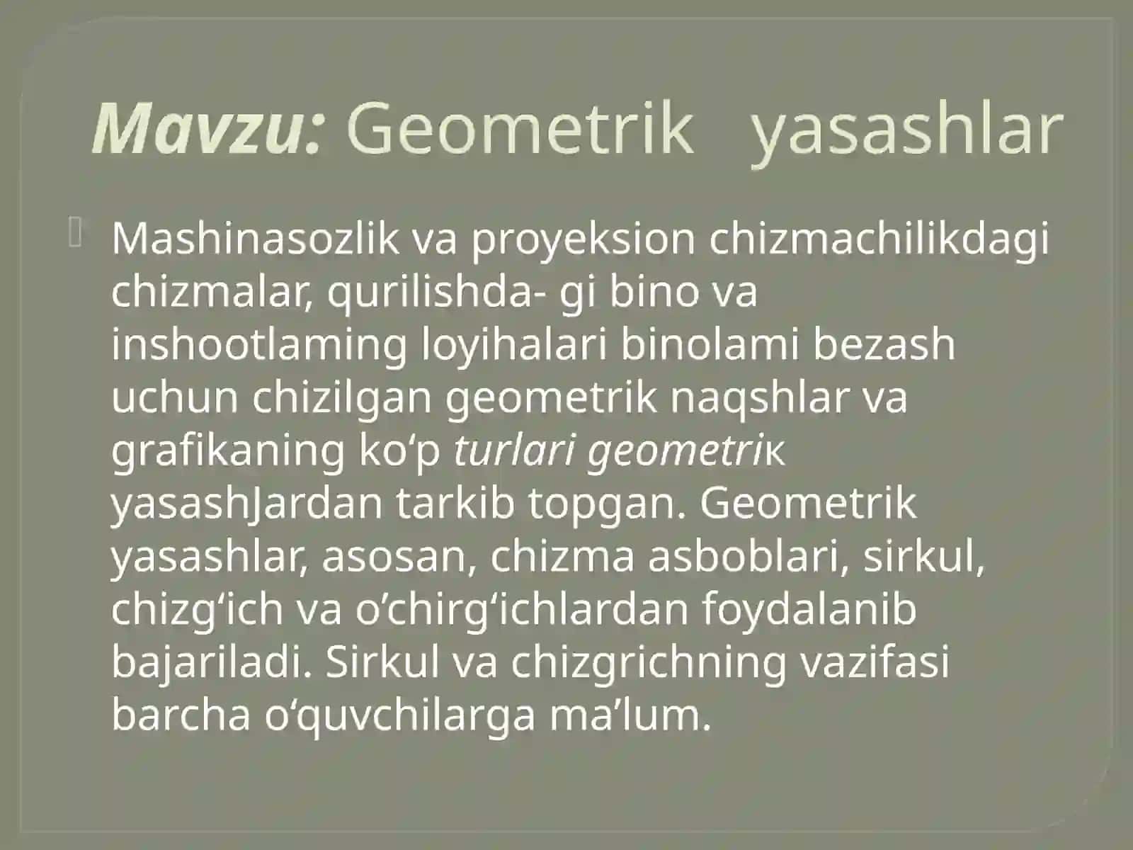 Geometrik yasashlar 2