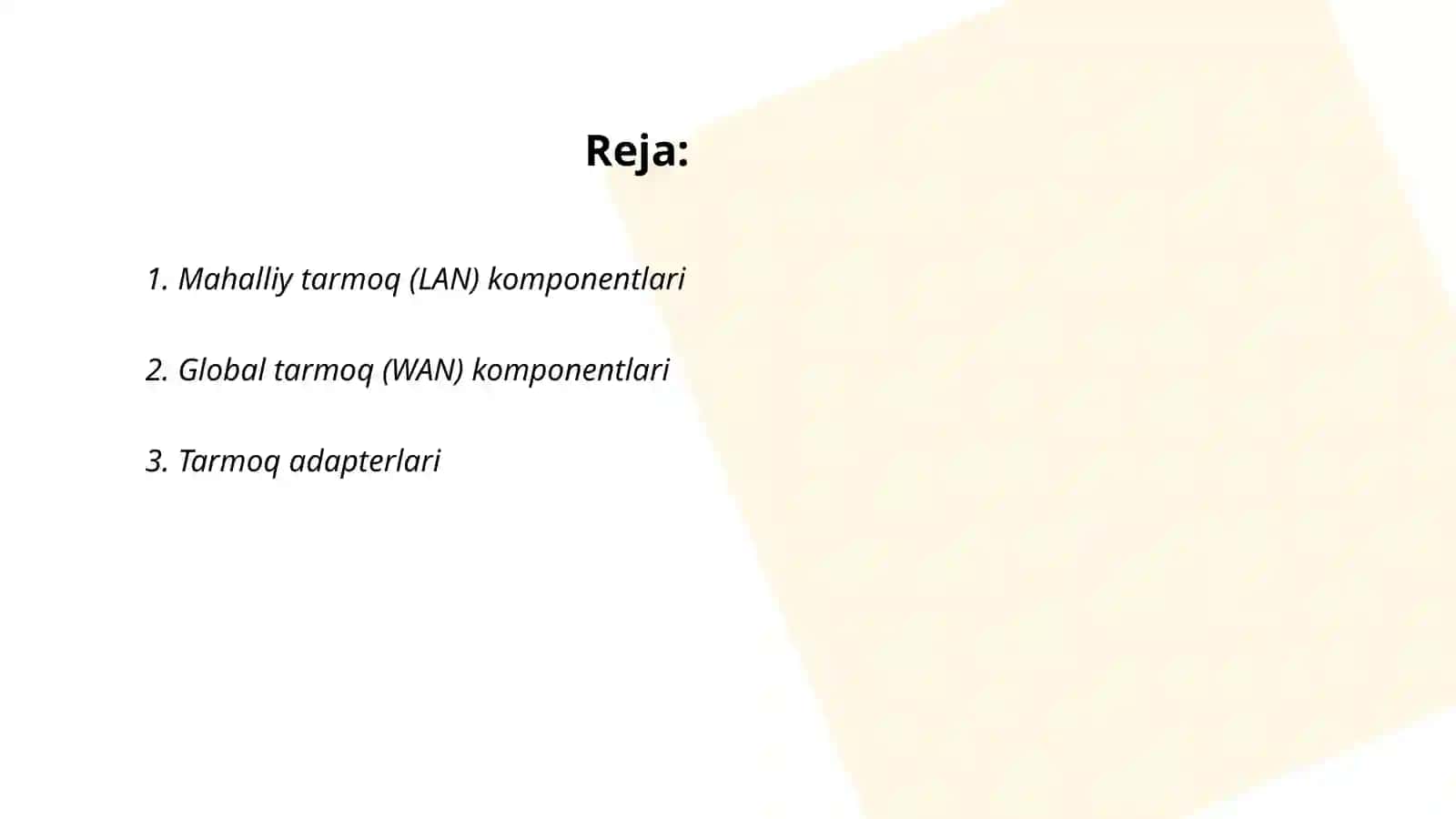 Mahalliy tarmoq (LAN) komponentlari 2