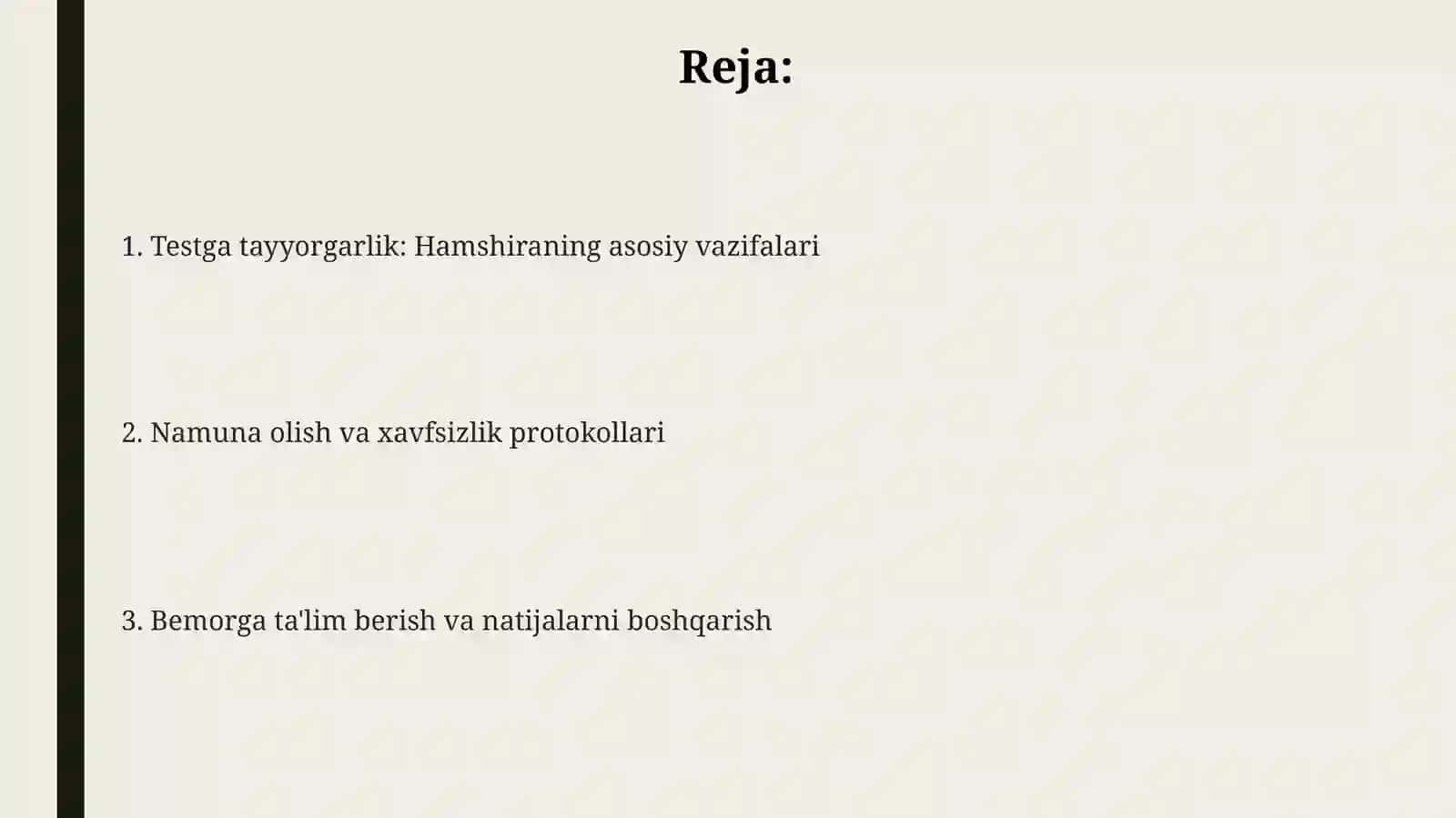 Bemorni labarator tekshiruvga tayyorlashda hamshiraning vazifasi 2