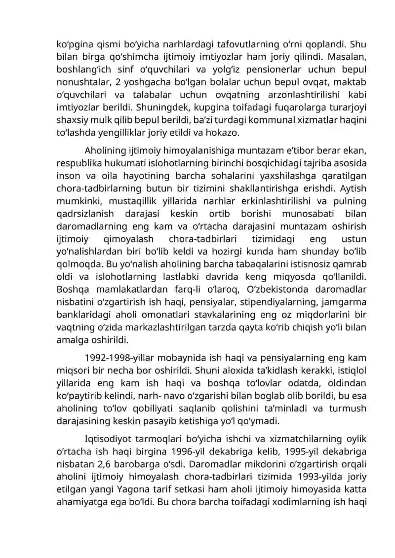 O‘zbekiston Respublikasidagi ijtimoiy o‘zgarishlar 2