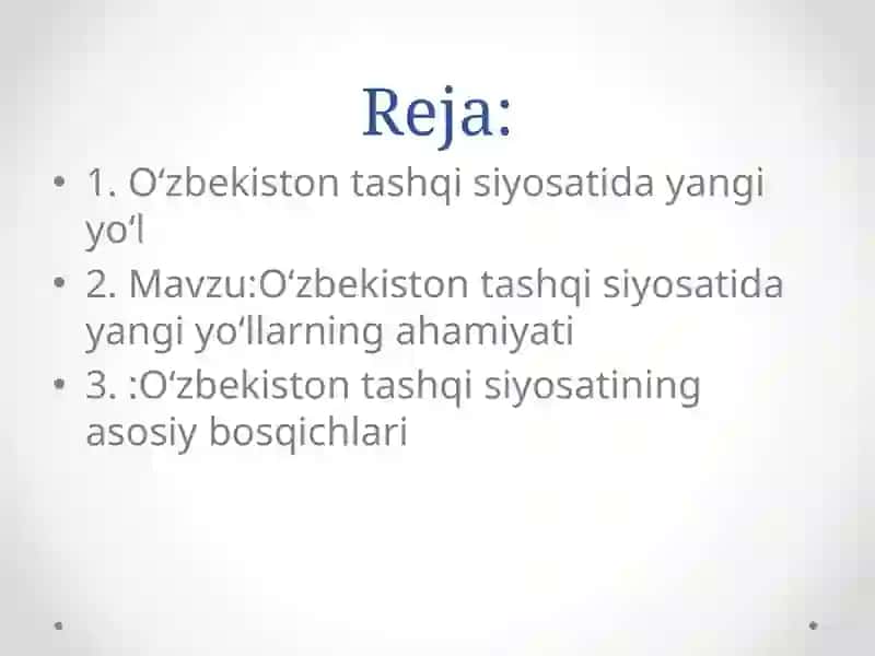 O‘zbekiston tashqi siyosatida yangi yo‘l 2