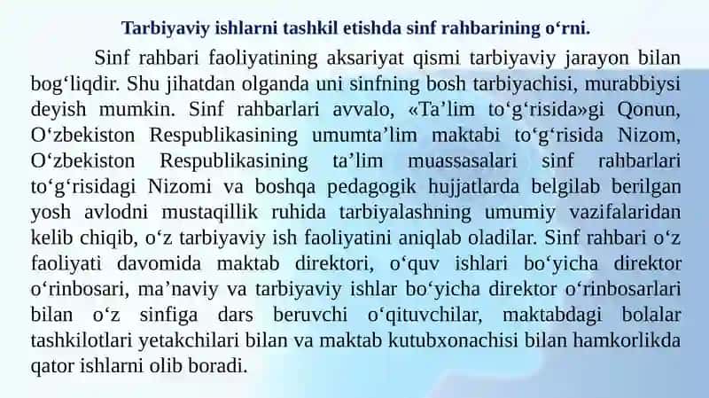 Boshlang‘ich ta’limda sinfdan va maktabdan tashqari tarbiyaviy ishlarning maqsadi va vazifalari 2