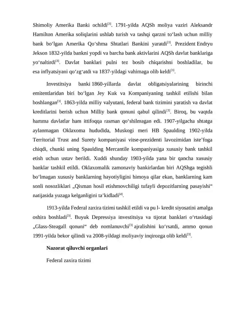 Amerika Qoʻshma Shtatlar bank tizimi 2