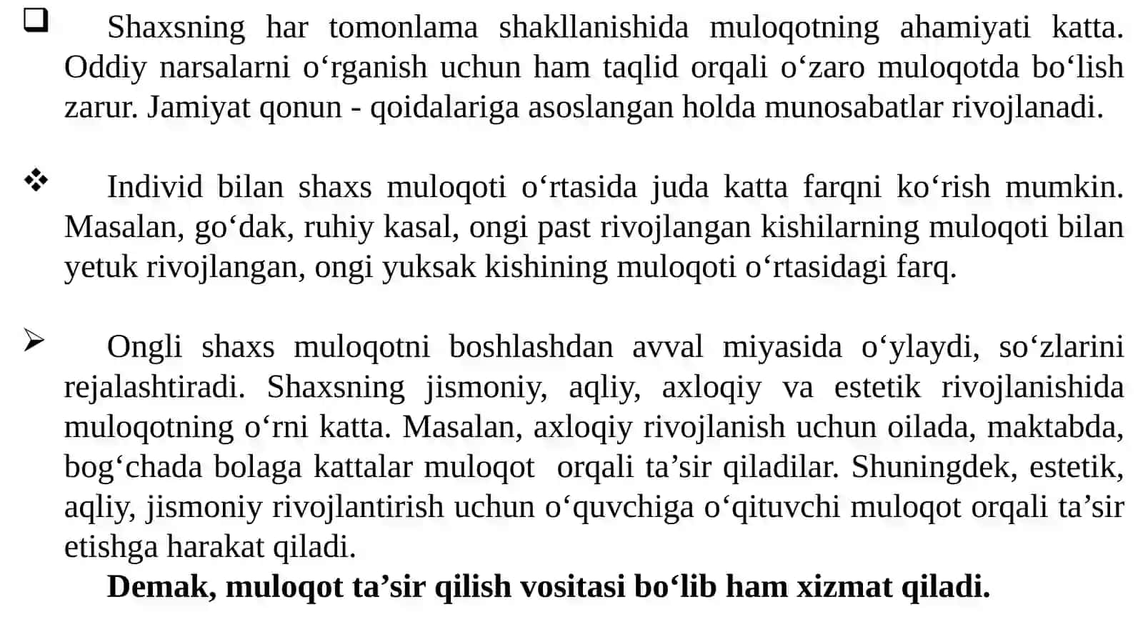 Muloqotning muvaffaqiyatli bo'lishi 2