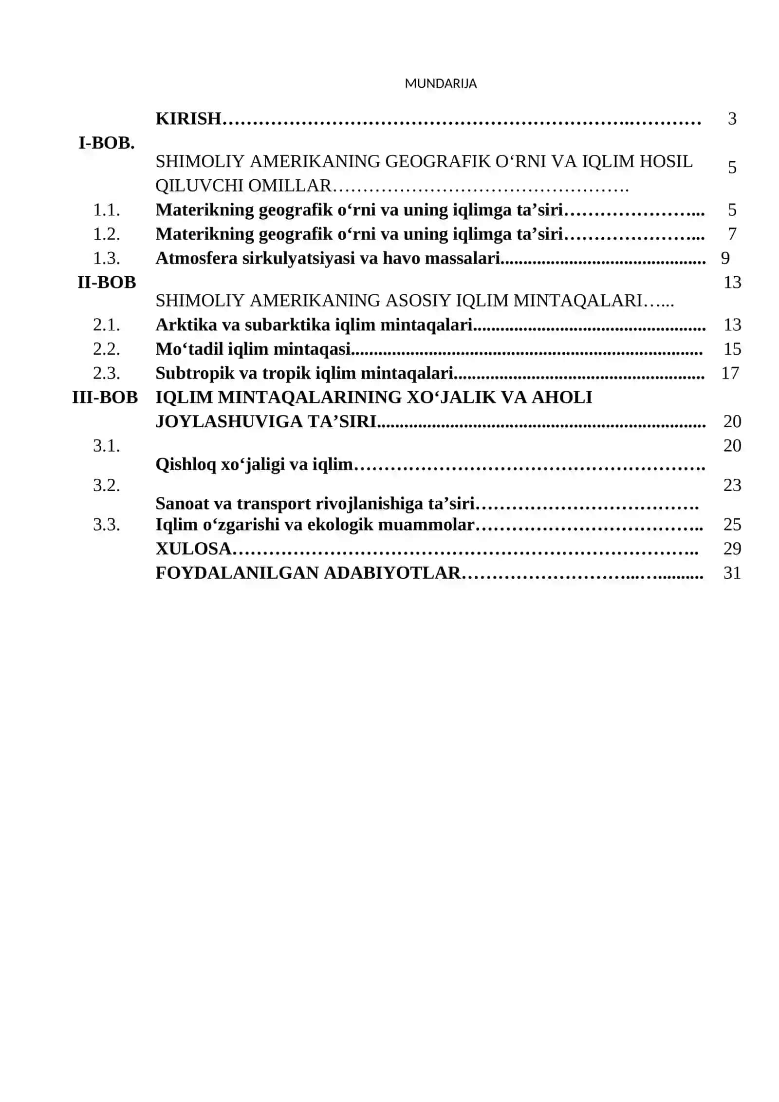 « Shimoliy Amerika iqlim mintaqalari » 2