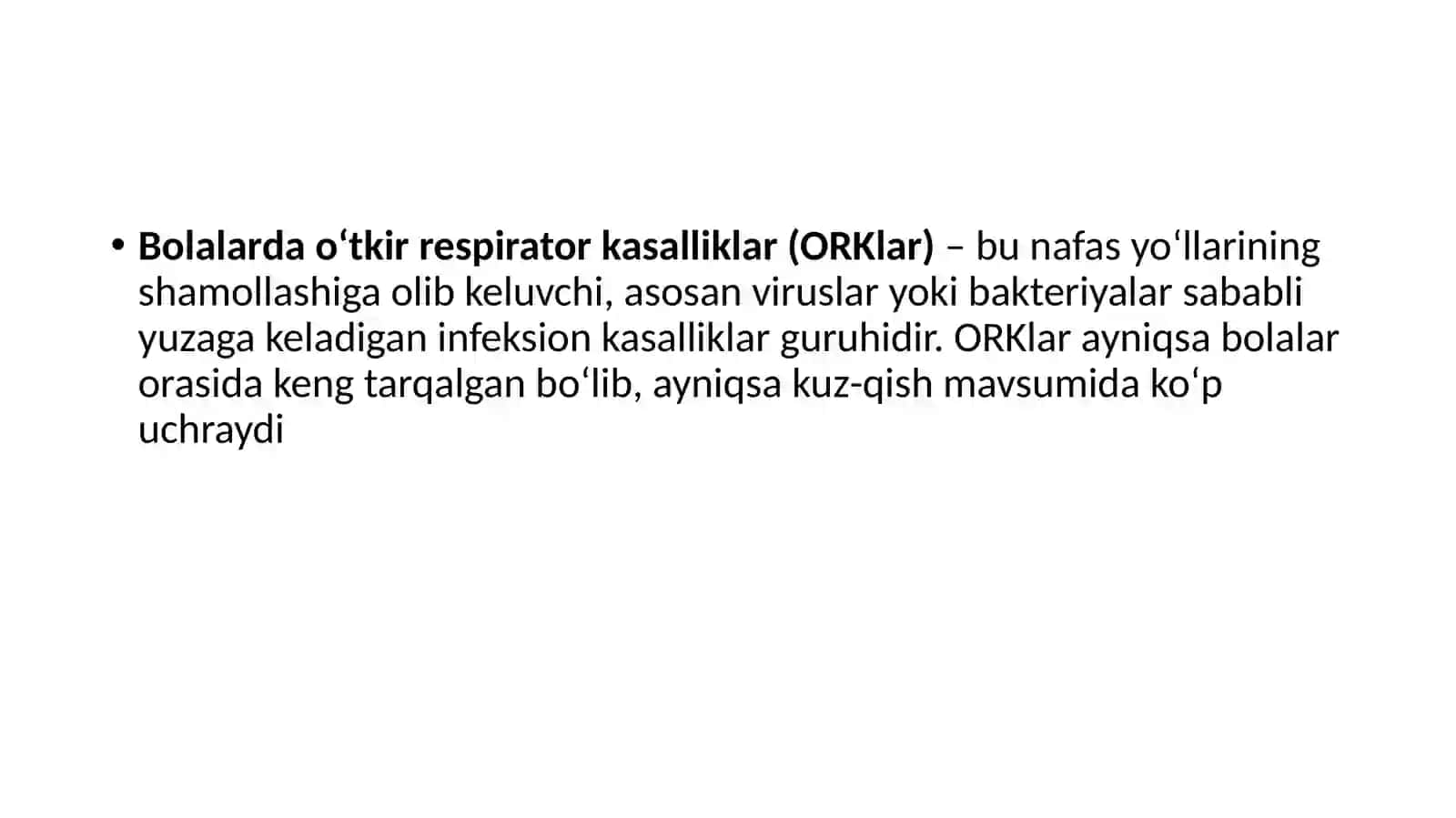 O`tkir respirator kasalliklar (O`RK). Poliomielit va meningokokk infektsiyasi 2