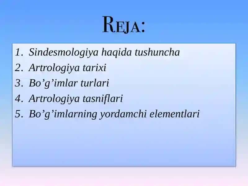 Sindesmologiya–suyaklar birlashuvi 2