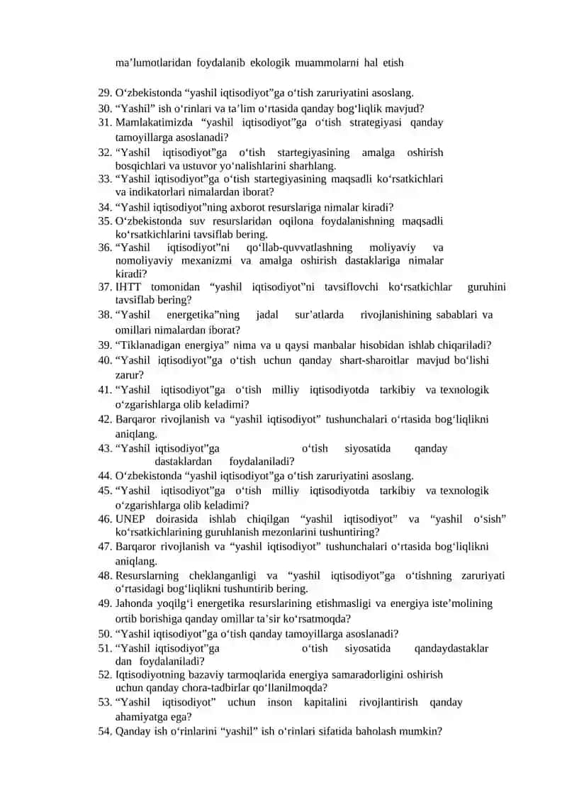 Yashil iqtisodiyot 2