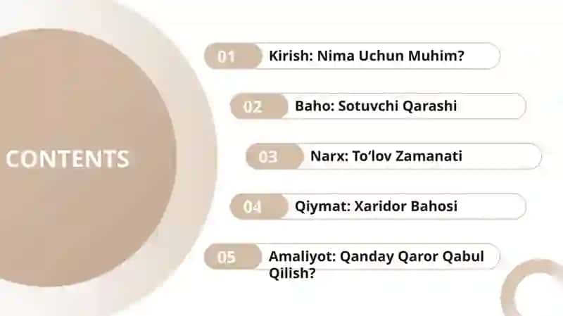 Baho, Narx va Qiymat tushunchalari 2