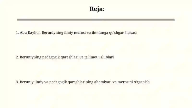 Abu Rayhon Beruniyning ilmiy - pedagogik qarashlari 2