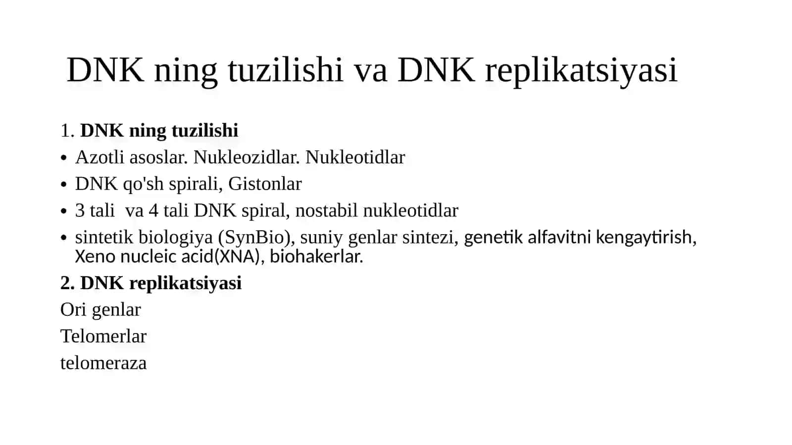 Dnk replikatsiyasi va rekonbinatsiyasini molekulyar mexanizmlari 2