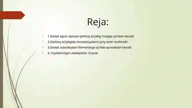 Davlatning agrarsiyosati 2