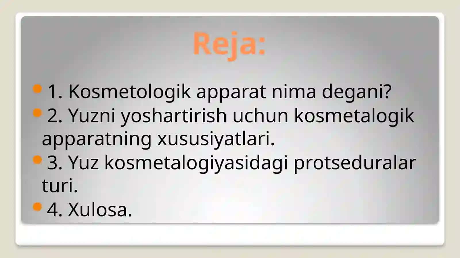 Kosmetalogiyada qo’llaniladigan apparatlar 2