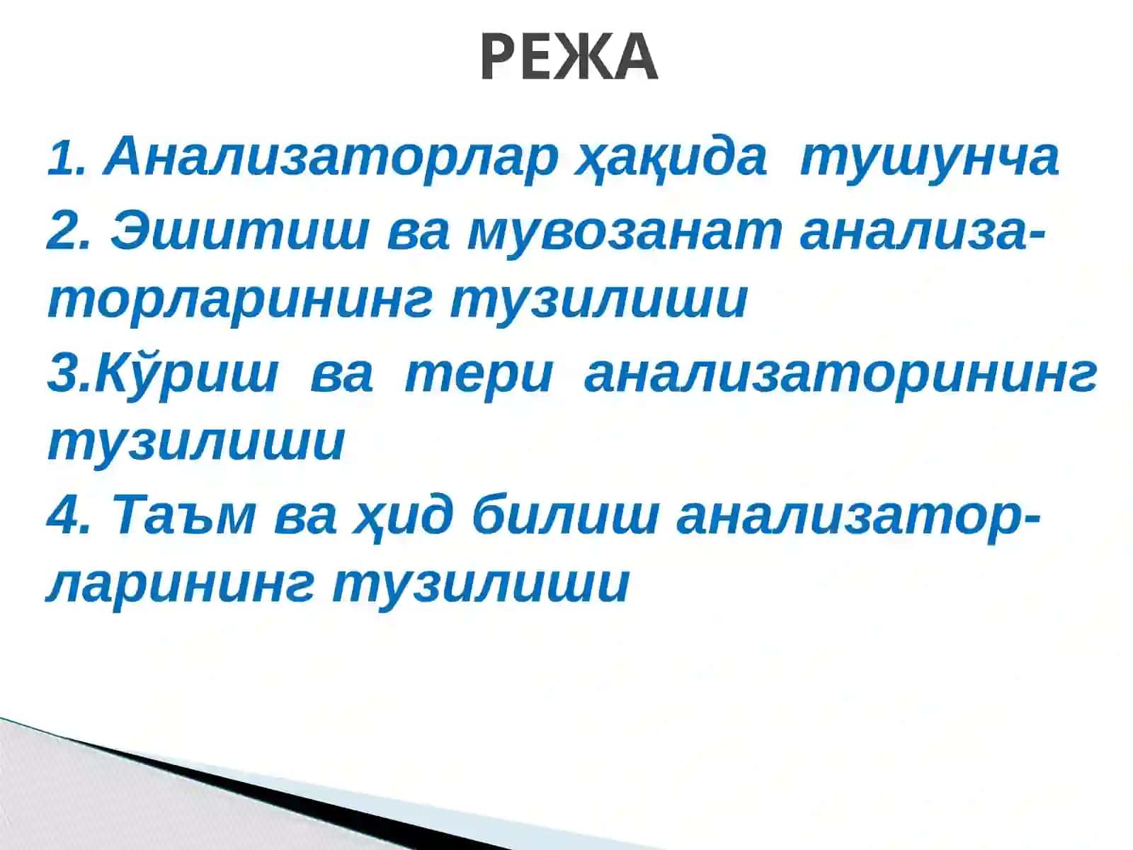 Анализаторларнинг тузилиши ва аҳамияти 2