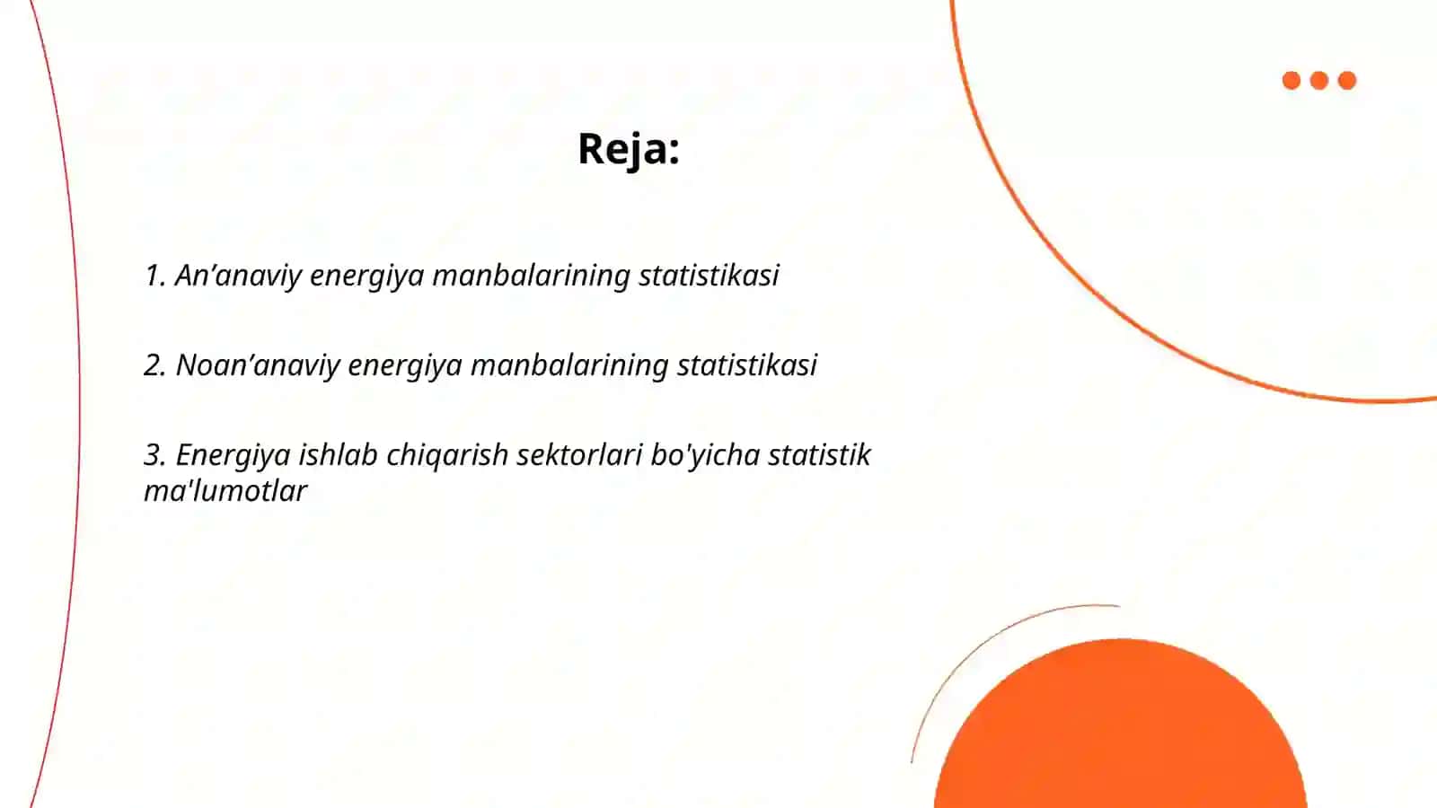 Anʼanaviy energiya manbalarining statistikasi 2