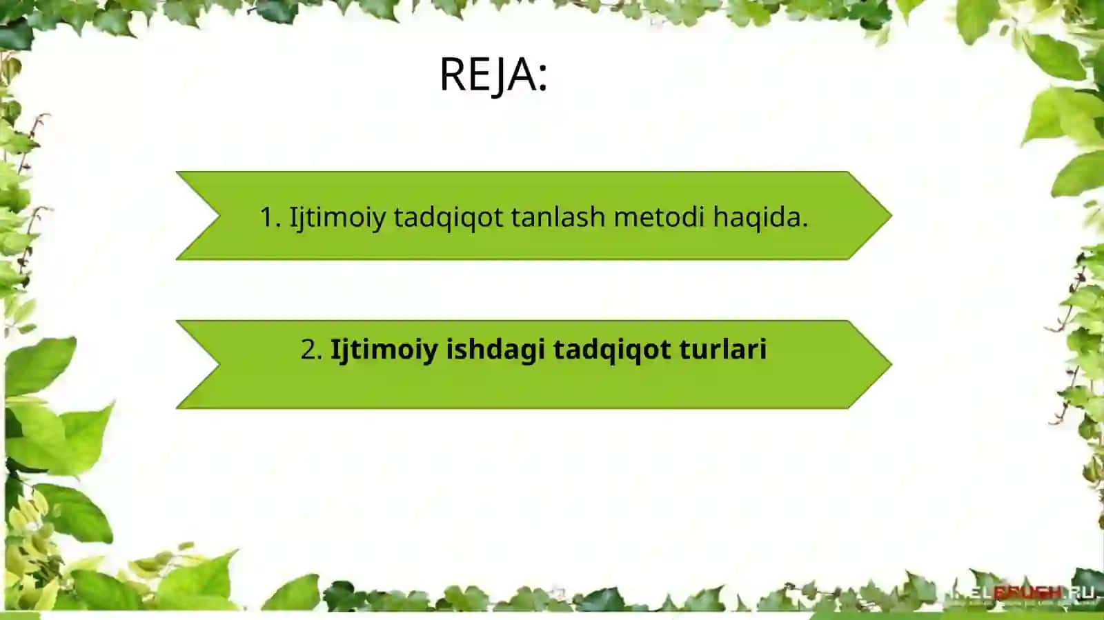 Ijtimoiy tatqiqot tanlash metodi 2