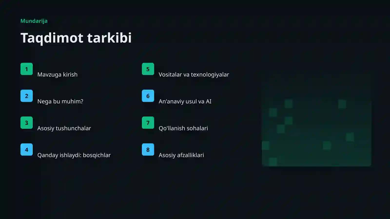 Tibbiyot uchun toʻda intellekti: amaliy yechimlar 2