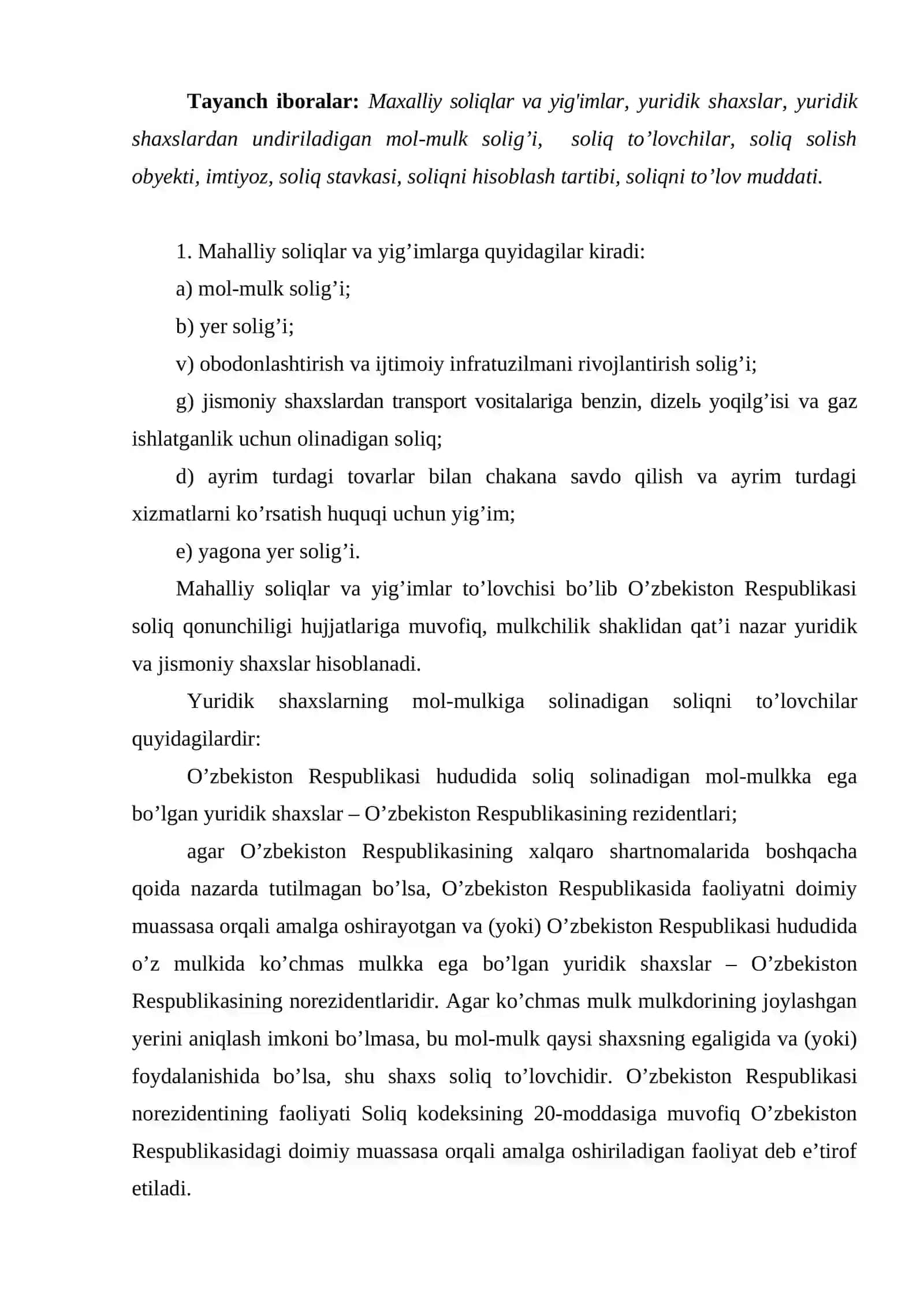 Mahalliy soliqlar va yig'indlar 2